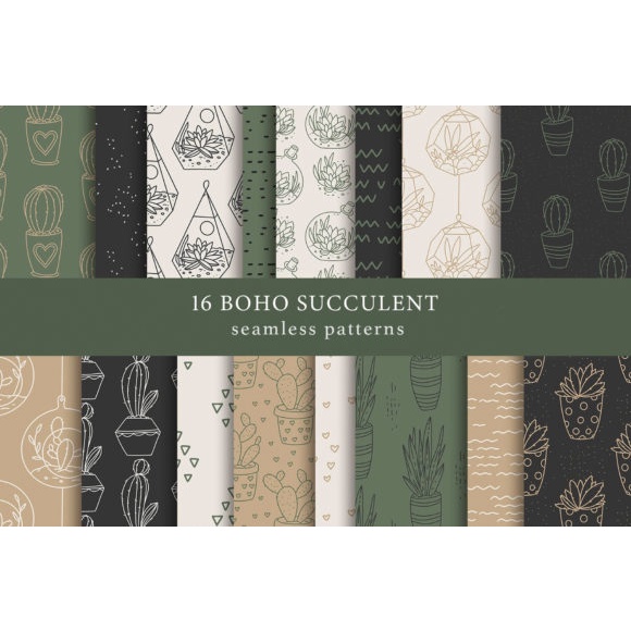 Seamless Boho Pattern Bundle - Vector Designs