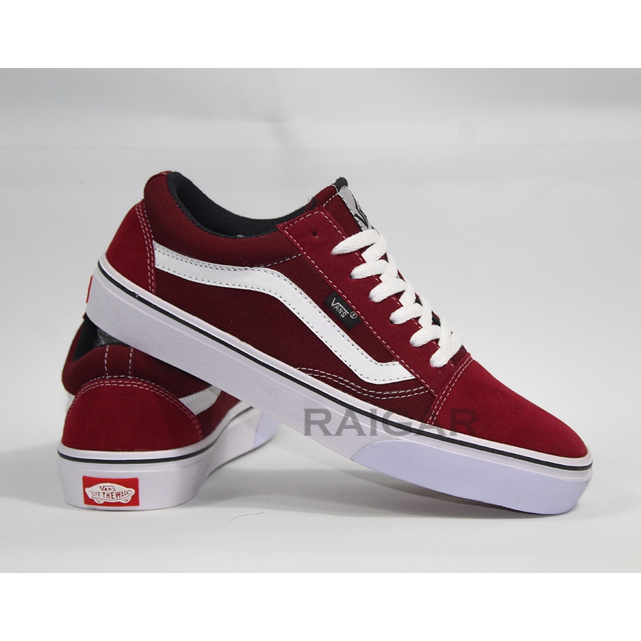 Sepatu Vans Pria Old Skool Polos Marun Sneakers Wanita Casual Canvas Ven Sekolah Cowok Murah Buat Gaya Terbaru 2022
