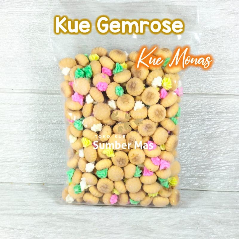 KUE GEMROSE Warna warni 250gr / KUE MONAS / KUE JADUL / KUE BISKUIT GULA / KUE GEMROS / KUE KANCING