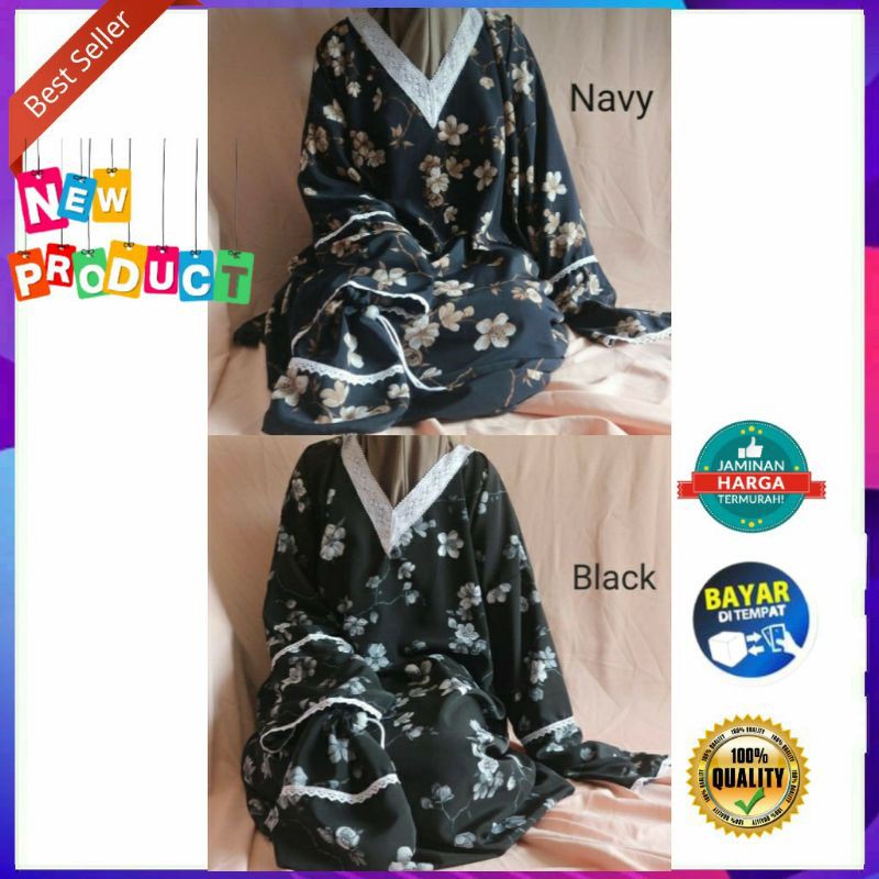 Termurah - Abaya Sholat Motif Bunga XL Abaya Sholat Motif Gelap High Quality Abaya Motif Terbaru