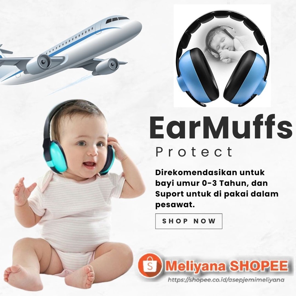 Penutup Telinga Bayi Peredam Kebisingan Earmuffs Children Baby Protection Ear Muff Noise Reduction