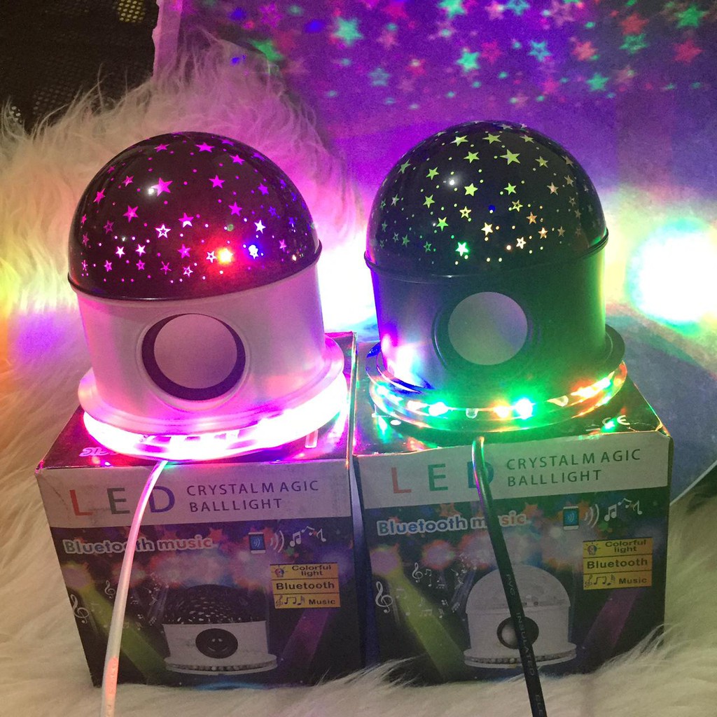 Lampu Bintang kamar Tidur Led Krystal Magic Ball Light Disco + Music Bluetooth Speaker musik Box Blutooth Wireless / Mainan Anak