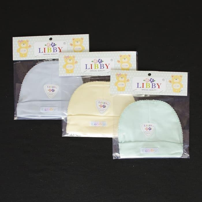 1 pcs LIBBY Topi Bulat Bayi/Baby Warna (0-3M)