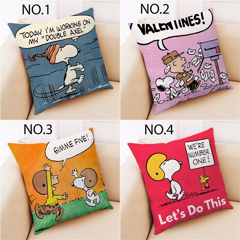 Sarung Bantal Sofa Desain Kartun Anjing Snoopy Lucu Shopee Indonesia