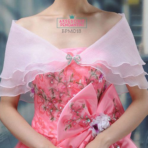 [SIAP KIRIM] BOLERO PENGANTIN CARDIGAN PESTA AKSESORIS WEDDING SOFT PINK BPM018