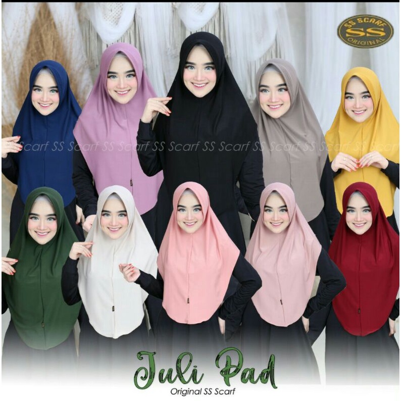 Jilbab Khimar Instan Simpel Juli Pad Ori SS Scraft-lightgrey