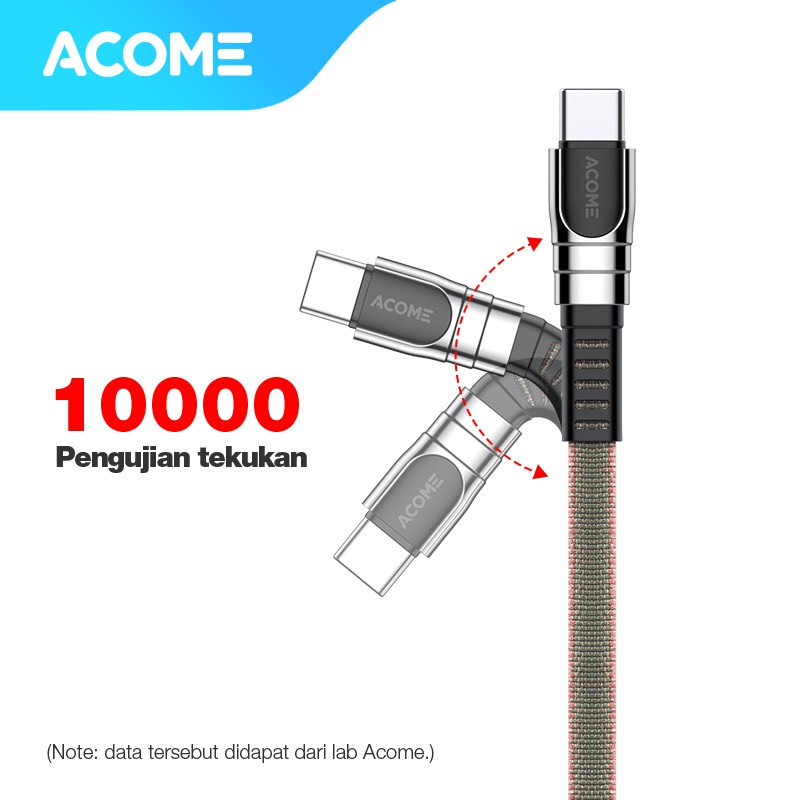 ACOME Kabel Data Type-C 100cm cable  AiC Fast Charging 3A Garansi Resmi 1 Tahun AKC-010
