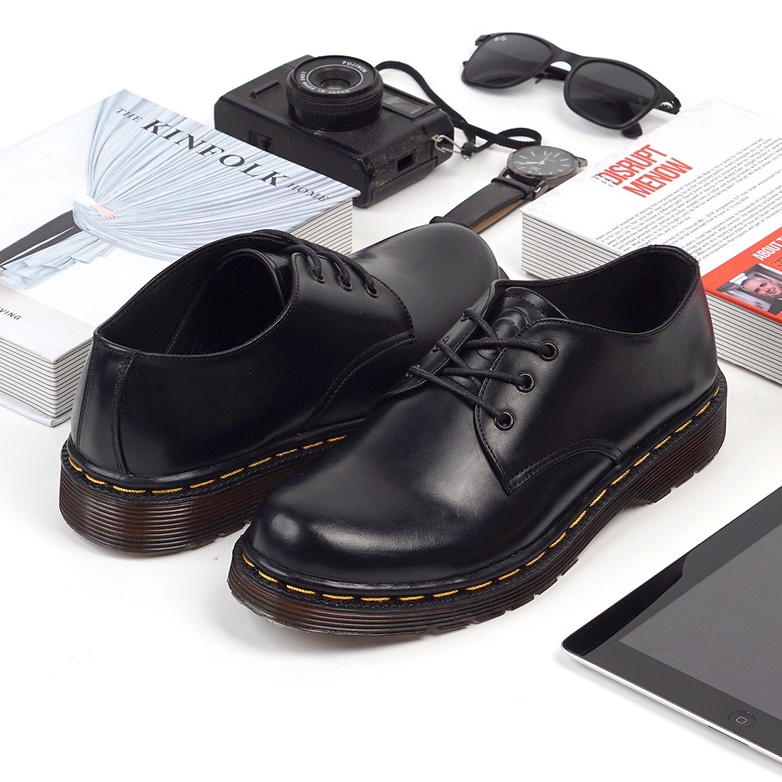 KALMAR BLACK (KULIT ASLI) |ManNeedMe x Greata| Sepatu Pantofel Pria Vintage Derby Shoes ORI