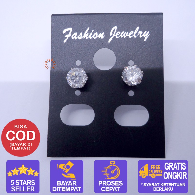 Lovelybutik Anting Titanium Anti Karat Crown Anting Titanium Wanita Ukuran 0,4 cm