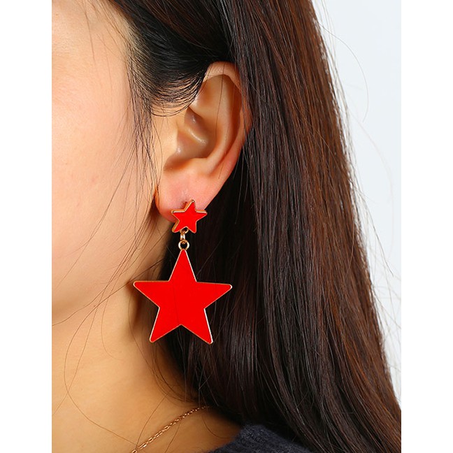 LRC Anting Tusuk Fashion Pentagram Acrylic Stud Earrings A60258