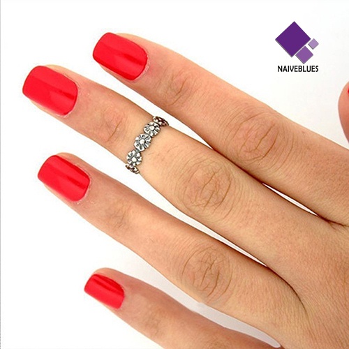 2pcs Cincin Jari Kaki Adjustable Warna Silver Gaya Vintage Untuk Wanita