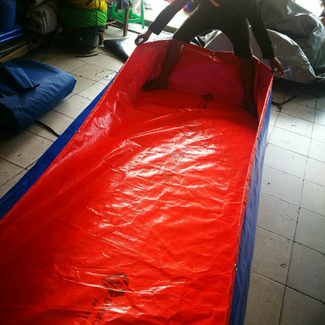 Kolam terpa / terpal kolam / kolam ikan / kolam lele 2x1.5x0.7m plus pembuangan