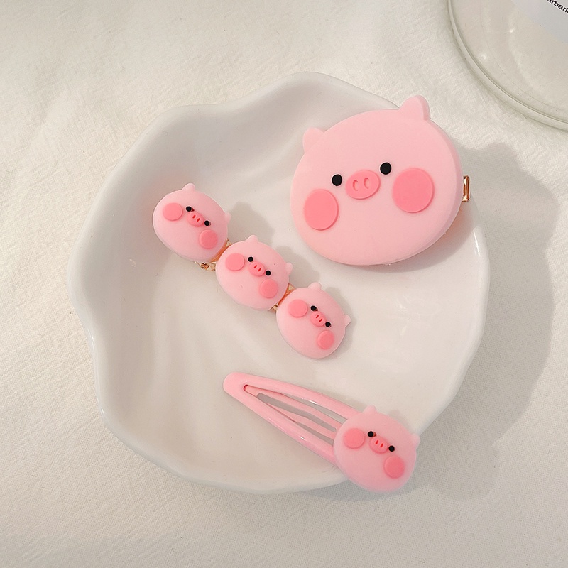 Cute Pink Piggy Hairpin Poni Rusak Rambut Aksesoris Rambut Gadis Bulang Hadiah