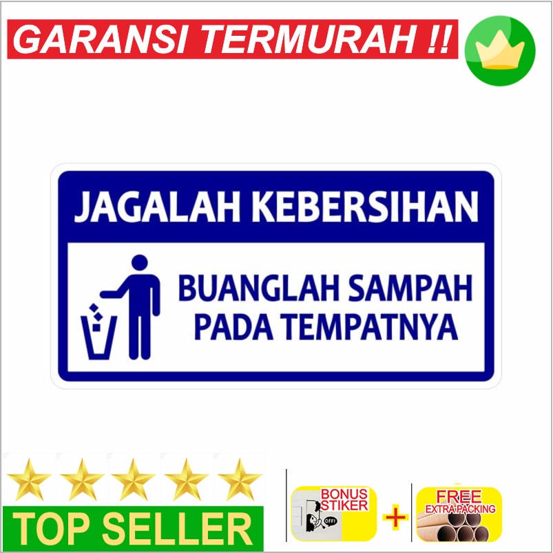 

Murah Rambu Buang Sampah Pada Tempatnya 30cm x 15cm Acrylic 2mm Keren