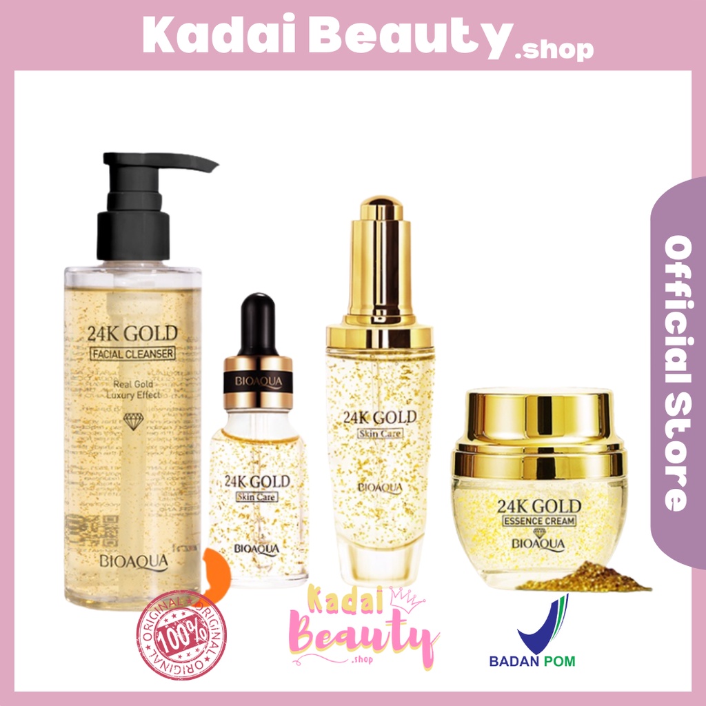 BIOAQUA Serum 24K Gold Essence Cream 24k gold Toner Serum wajah Face wash Gold Original BPOM