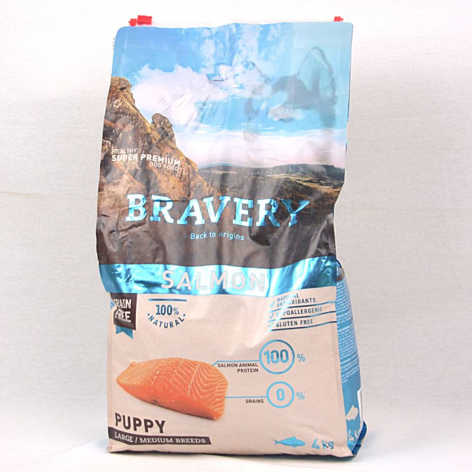

BRAVERY Makanan Anakan Anjing MEDIUM Puppy Salmon 4kg