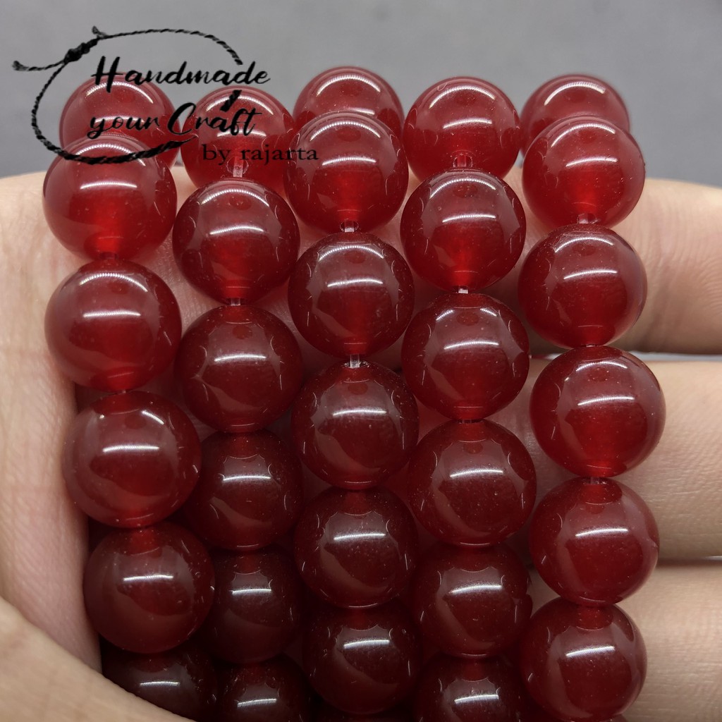 7.7 BIG SALE Dark Red Chalcedony Beads Natural Loose Stone