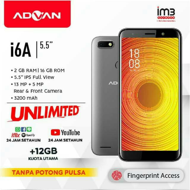 New ADVAN i6A Layar 5.47 INCH FullView || GARANSI RESMI || FREE INTERNET UNLIMITED YOUTUBE 1 TAHUN