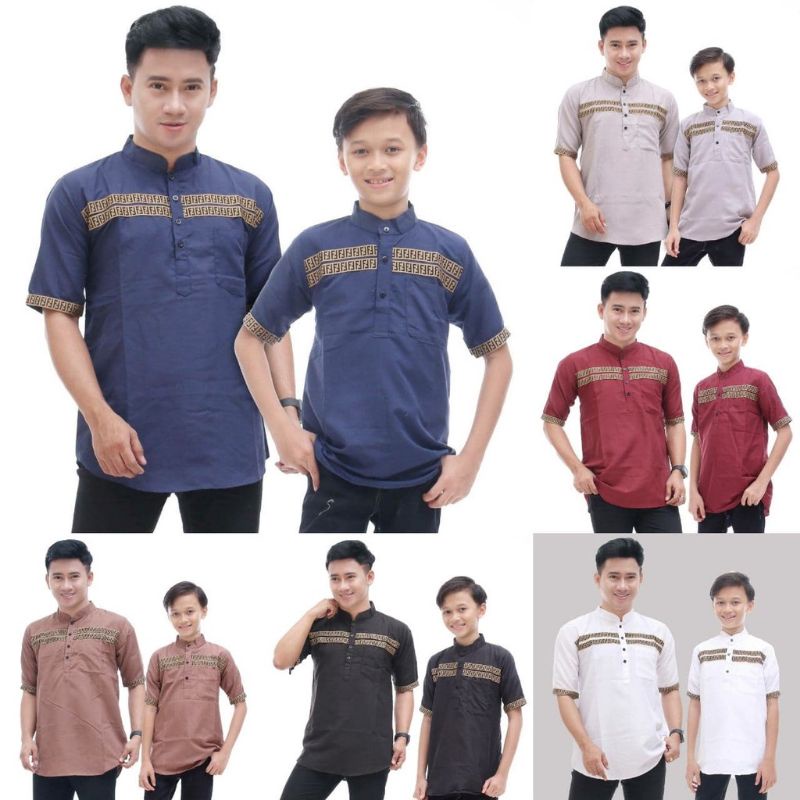 COUPLE FASHION MUSLIM BAJU KOKO KURTA FF 2022 ANAK DAN DEWASA