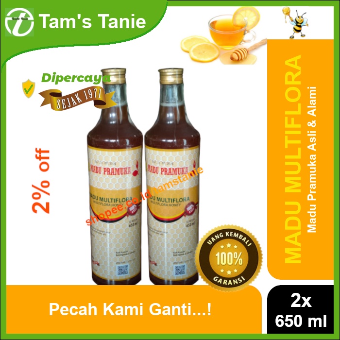 

Paket Hemat Madu Asli Pramuka Alami - Madu Multiflora (2 x 650 ml)