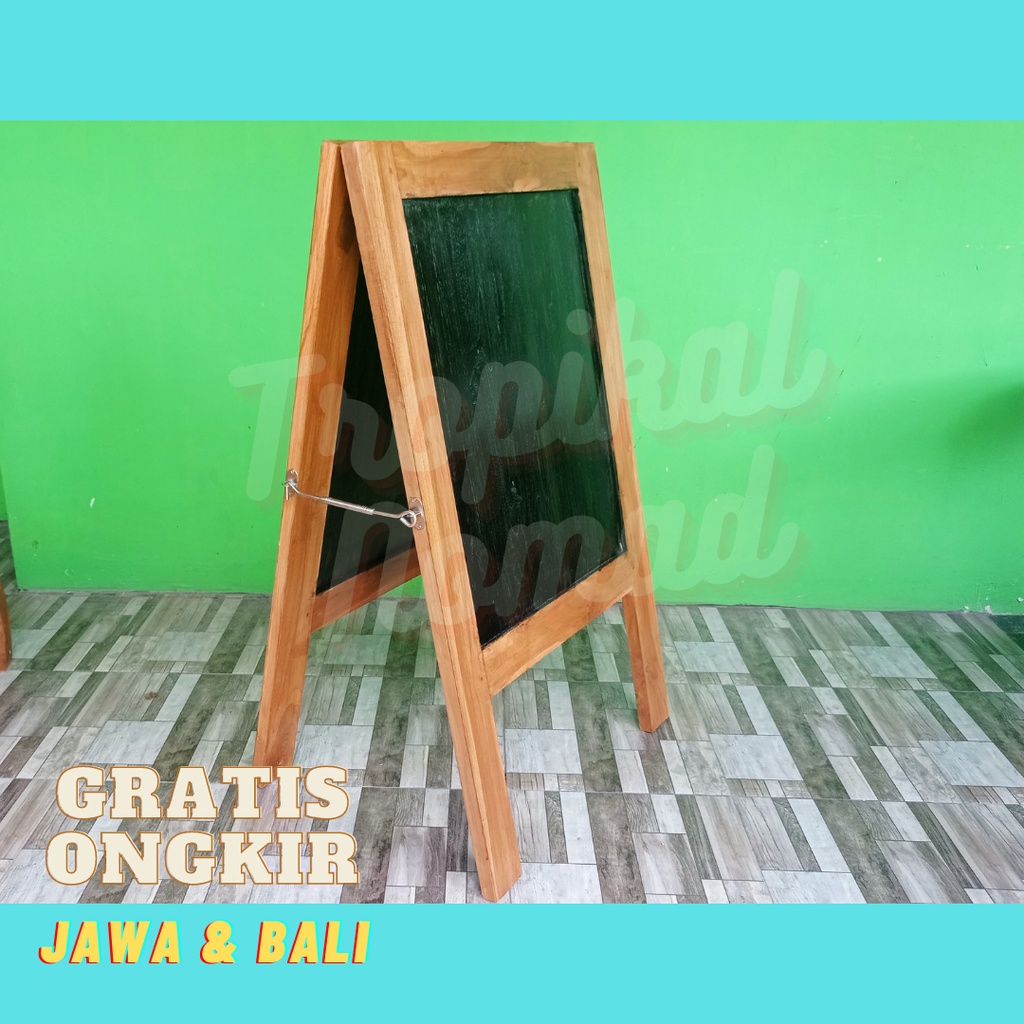 

2 Sisi Papan Tulis Menu Kafe, KAYU JATI,112x67