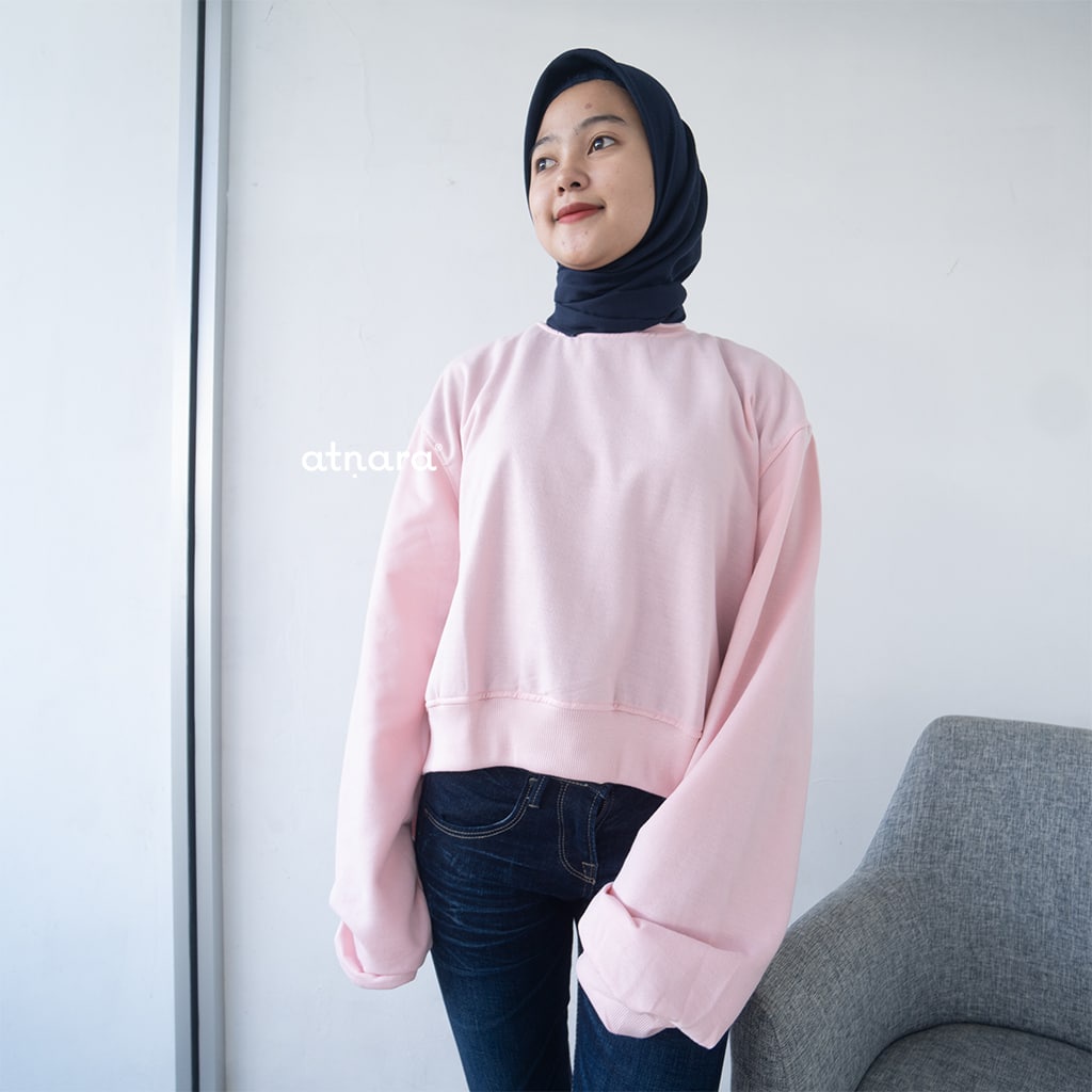 Nara Grosir - Kawaii Oversize l Sweater Crop Wanita