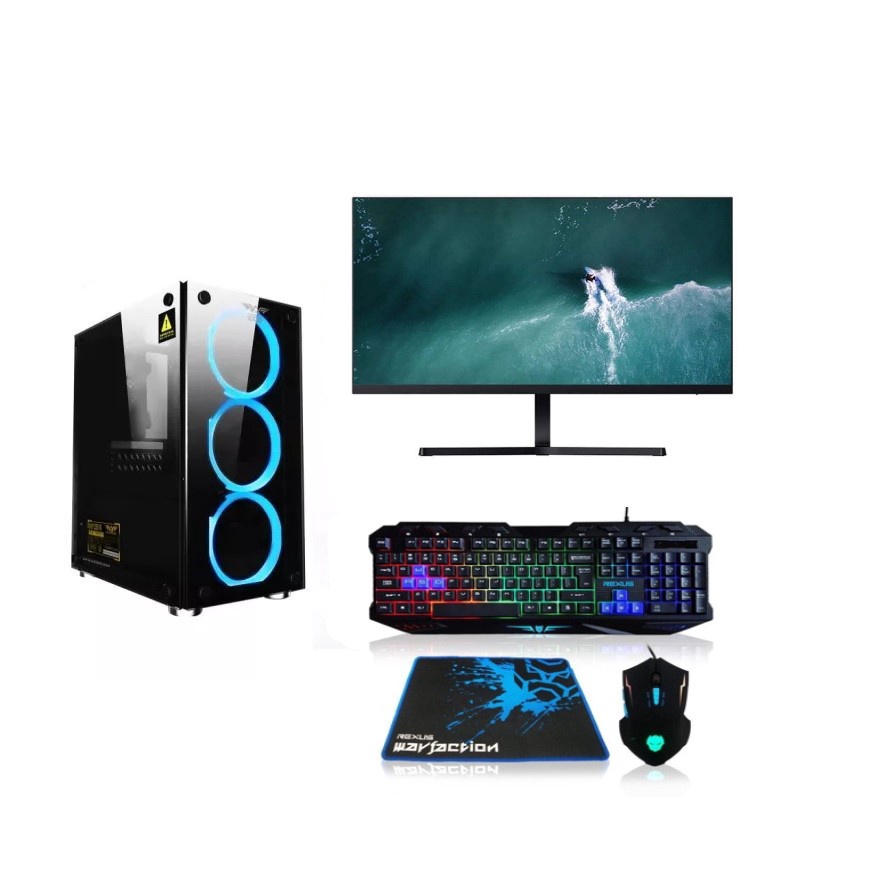 Paket 1 Set PC KOMPUTER GAMING EDITING INTEL CORE I7 3770 GTX 750 TI 4GB DDR5 + Monitor MI 24' 1C + KM RGB