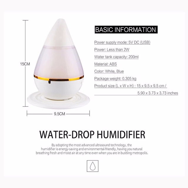 Taffware Mini Ultrasonic Air Humidifier Aroma Therapy - H121 - White