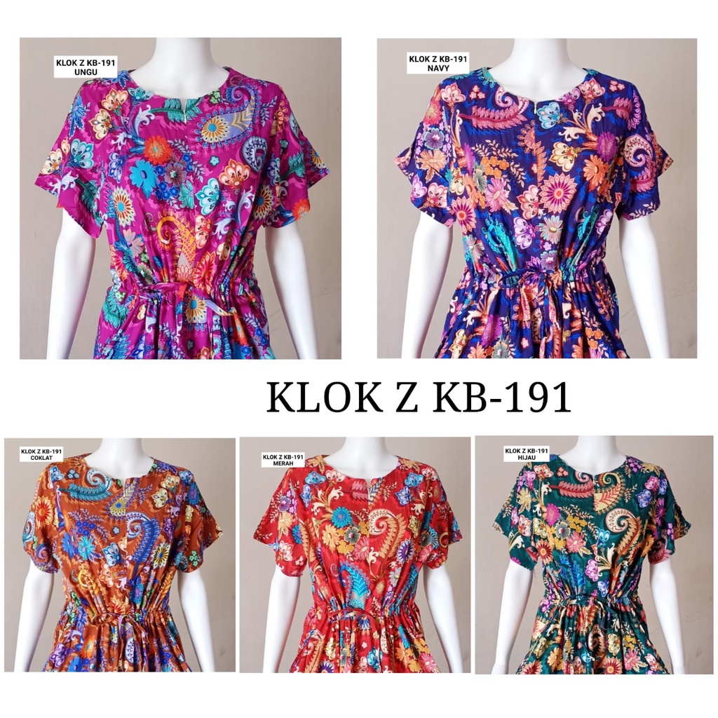 AS Dress Klok Zipper Daster Batik Kudamas LD 110cm - 112cm Busui