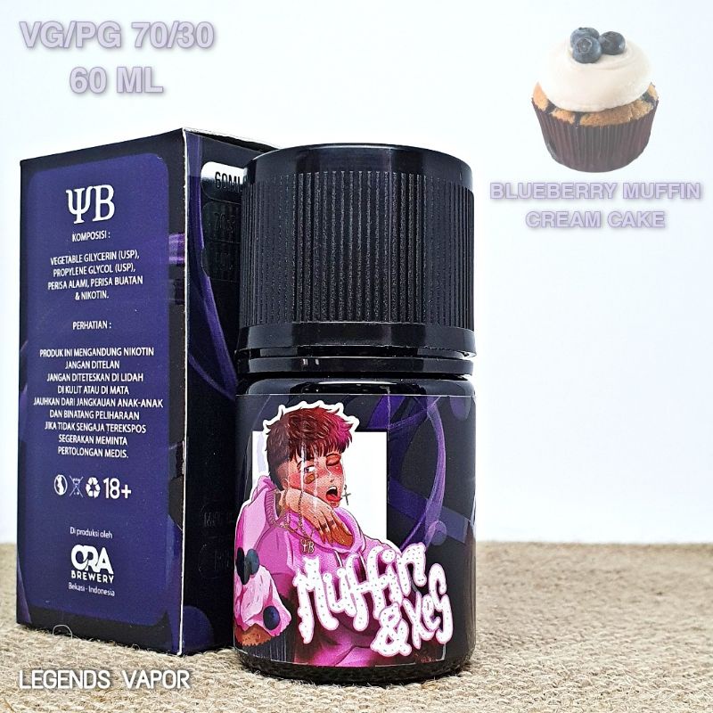 FREEBASE - MUFFIN &amp; XES V2 Blueberry Muffin Cream Cake 60ML AUTHENTIC