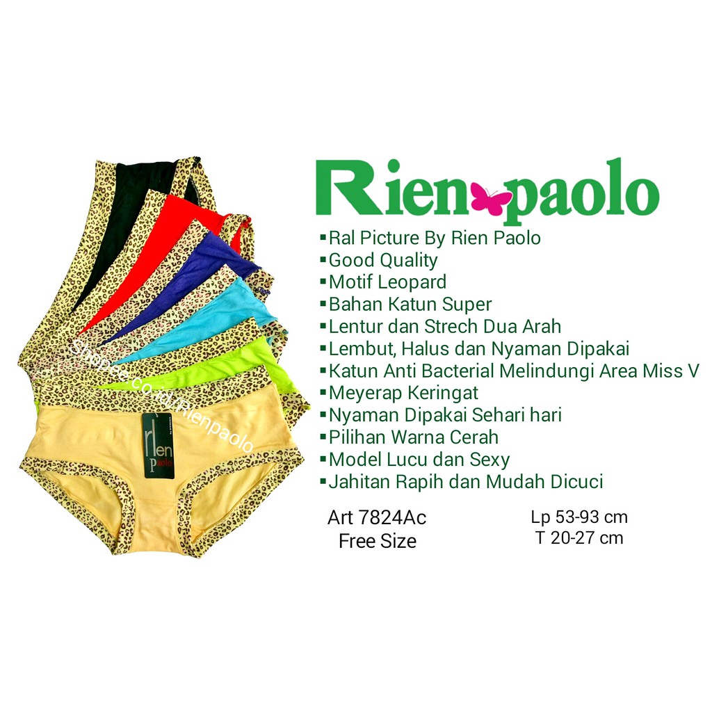 Celana Dalam Wanita CD Katun Leopard G String Premium Rien Paolo 7824