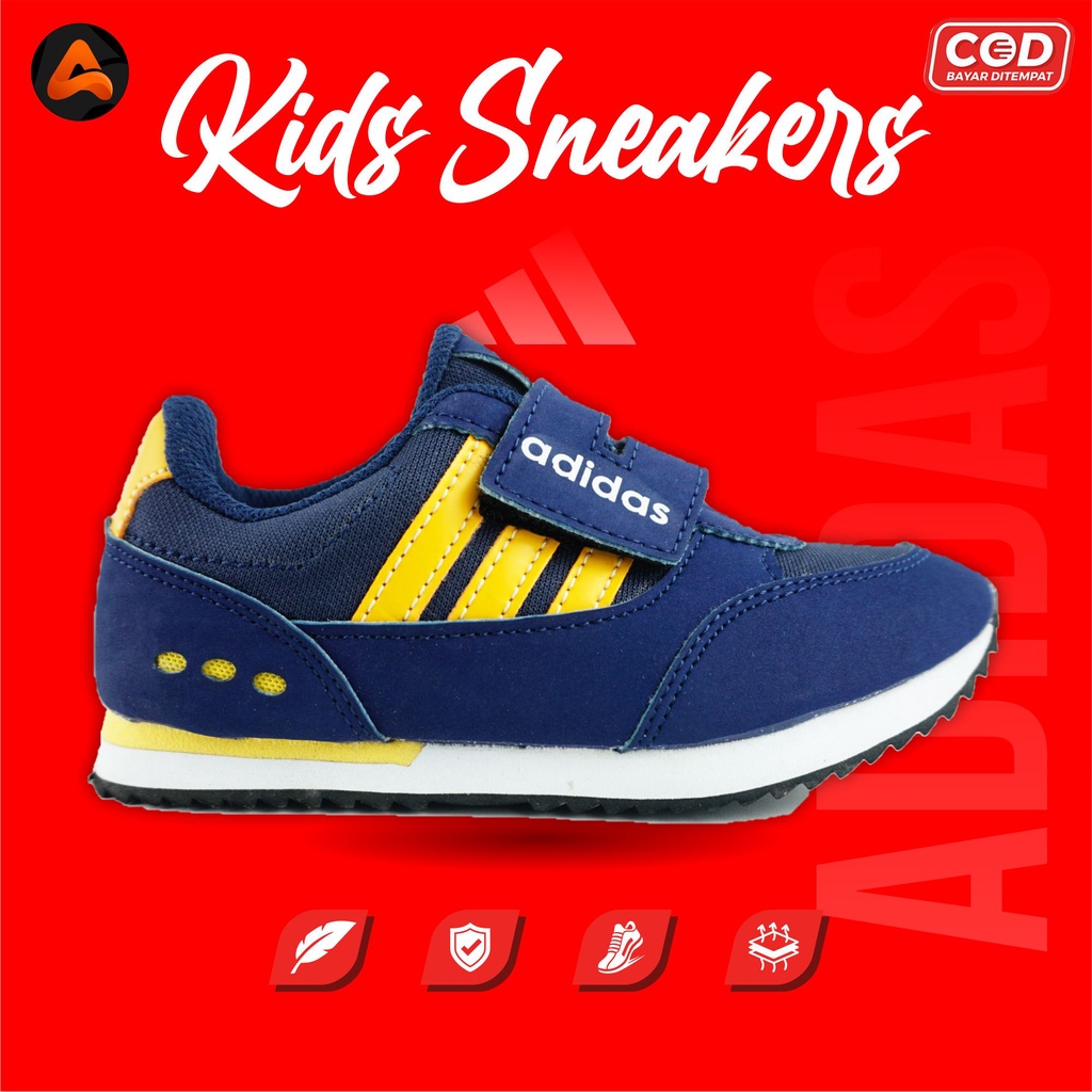 Sepatu Anak Laki Laki Cowo Cowok Perempuan Cewe Cewek Sneakers Sport Usia 1-10 Tahun - Adidas 008