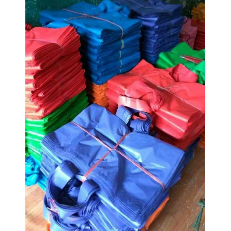 

*28x34 & 30x30* Kantong plastik shoft handle/ kantong souvenir polos UK.28x35 & 30x30 tebal 0,5 mm@25 pcs