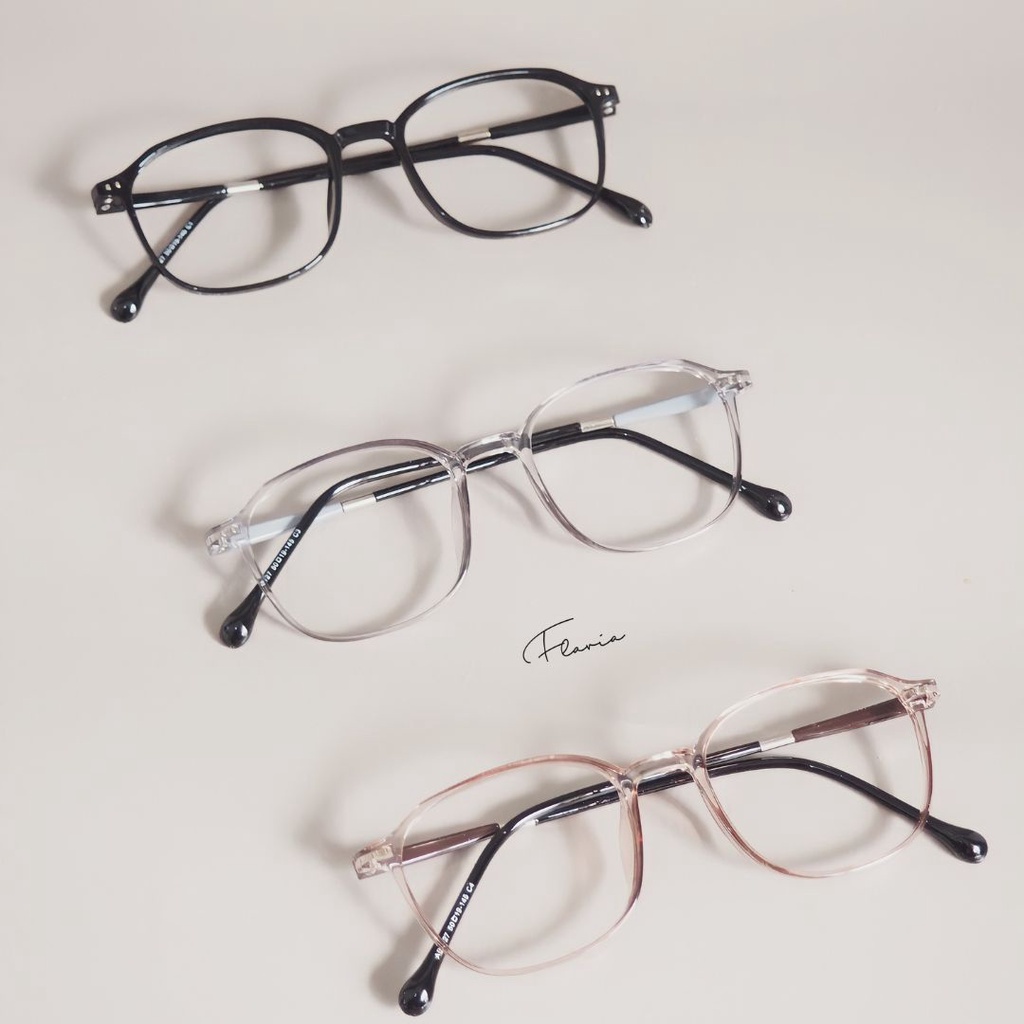 Flavia Eyewear - Kacamata Nagini Square Elastic (custom minus, photochromic, blueray, bluechromic dan photobrown)