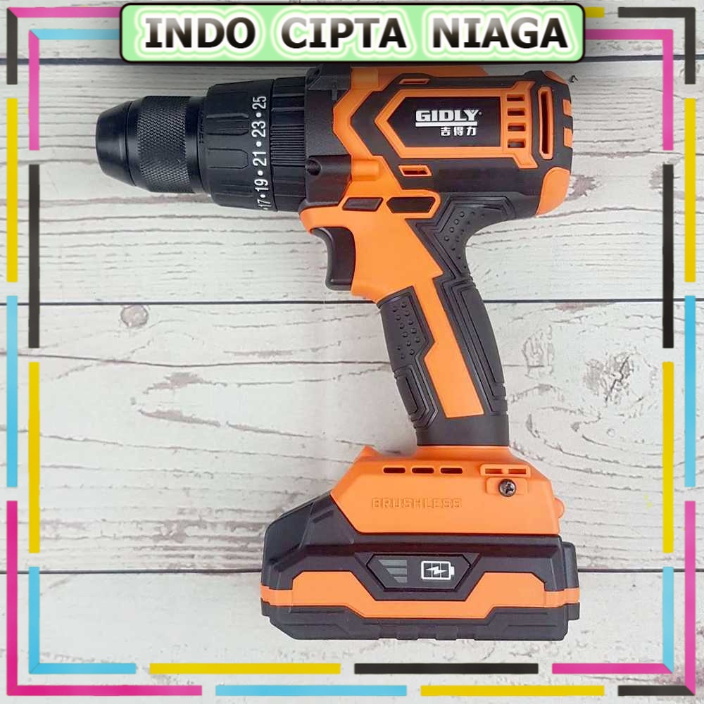 Gidly Wireless Electric Cordless Power Drill Bor Listrik 20V - 2020009