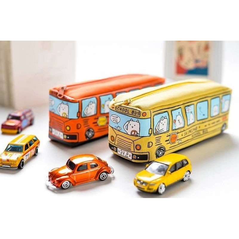 

PENCIL CASE BUS - TEMPAT PENSIL, KOTAK PENSIL MOTIF BUS BAHAN KAIN