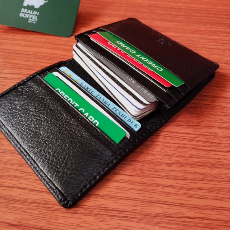 Dompet Kartu Atm Kredit Card Kulit Sapi Asli 100% Simple ukuran Mini/Kecil