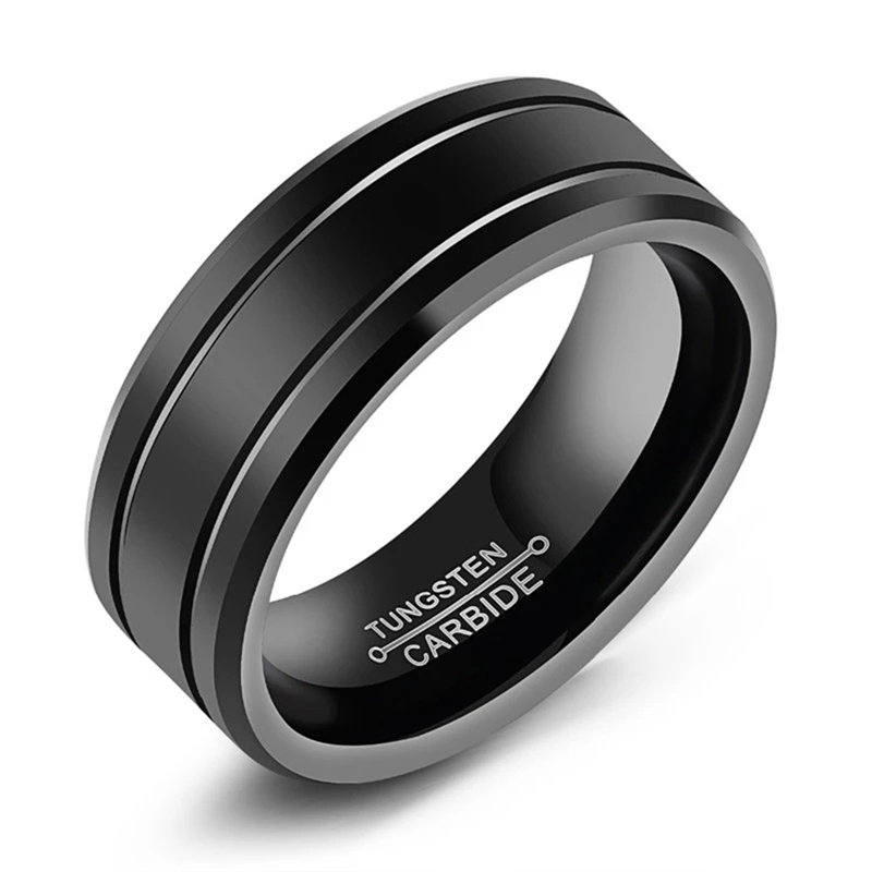 Cincin Tungsten Warna Hitam Untuk Pria