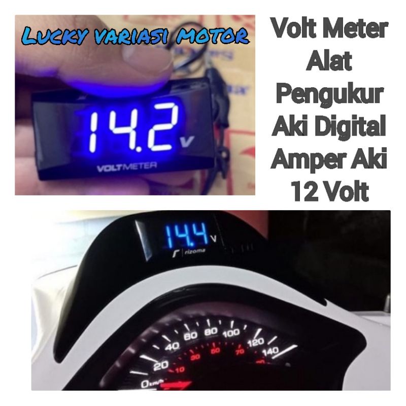 Volt Meter Amper Aki Digital 12 Volt Alat Pengukur Aki Motor Rizoma Beat Quality