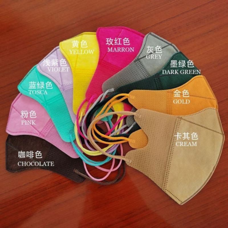 MASKER DUCKBILL FILTCARE EMBOS / DUCKBILL RAINBOW ( 1 pak isi 10pc ) warna campur