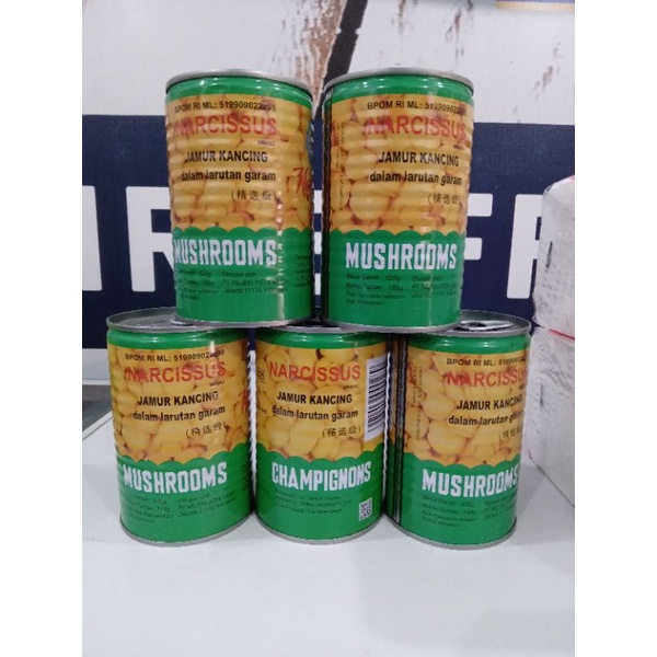 

Narcissus Mushroom Jamur Kancing Dalam Larutan Garam [425gr]