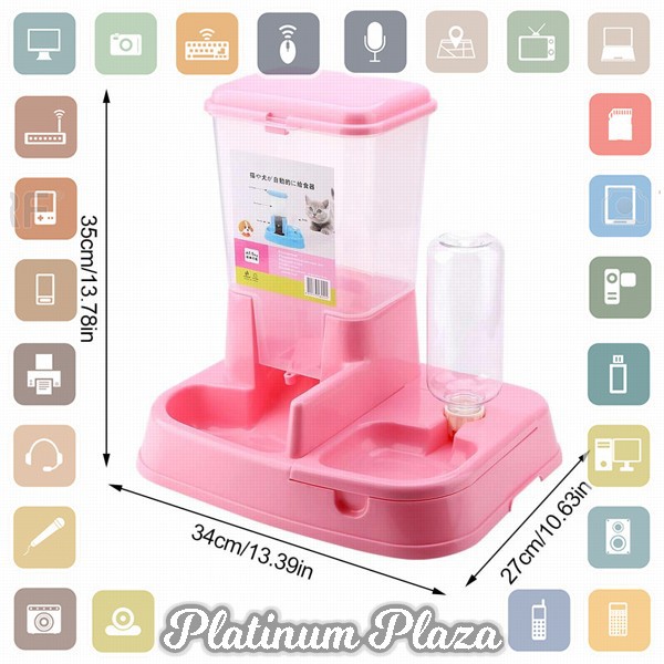 MierrPet Home Tempat Makan Anjing Kucing Automatic Pet Food Dispenser PET0640 - Blue`1T5UBK-