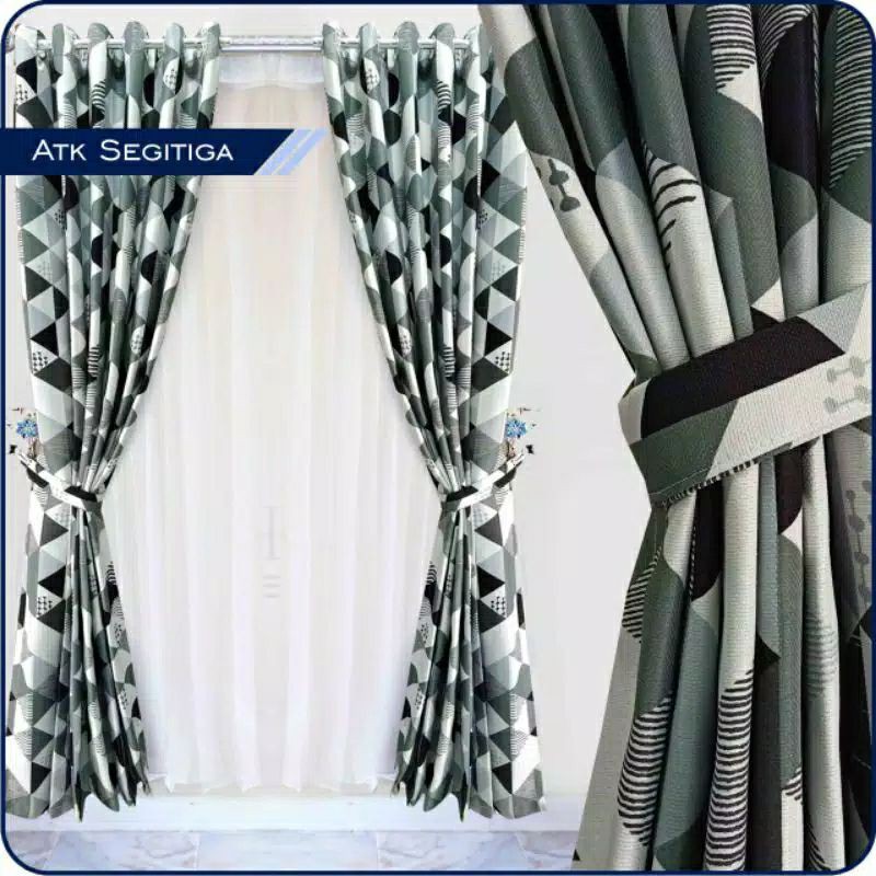 GORDEN JENDELA MOTIF PIRAMID ABU TINGGI 200CM LEBAR 145CM