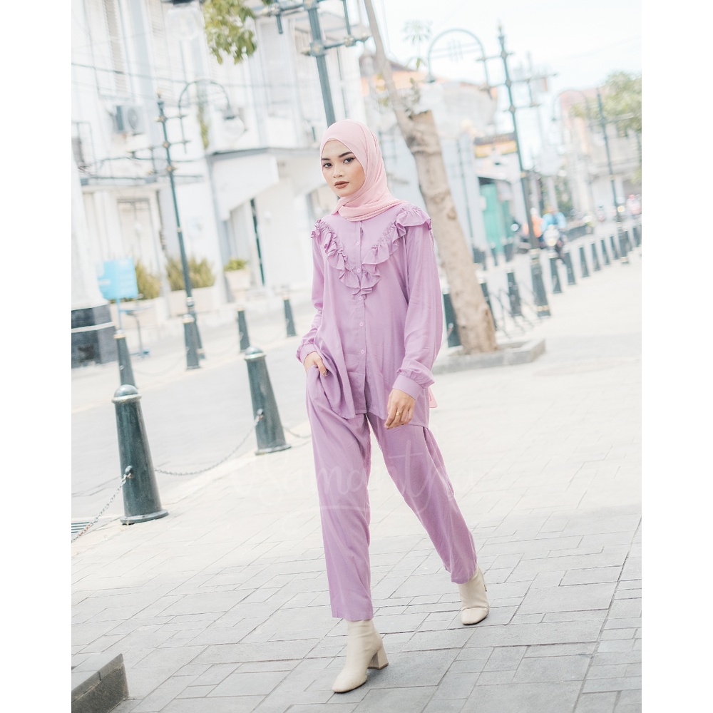 Pajamas / Piyama One Set Kemeja Rayon Nanda