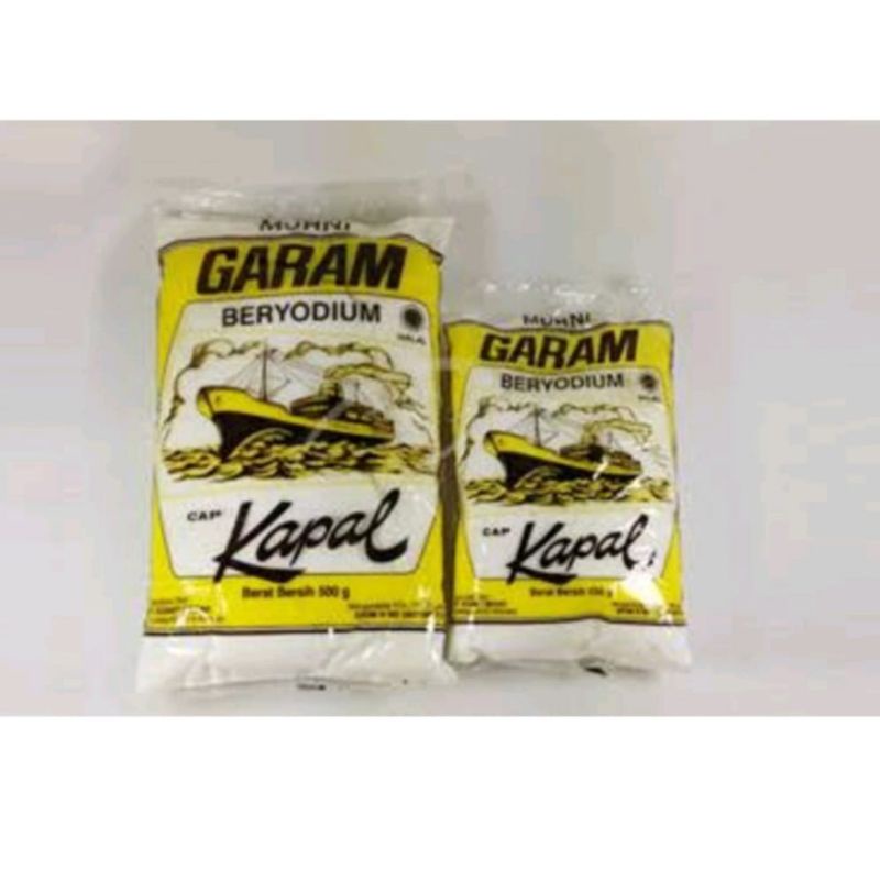 

Garam Beryodium Cap Kapal Berat 500grm, Berat 250grm