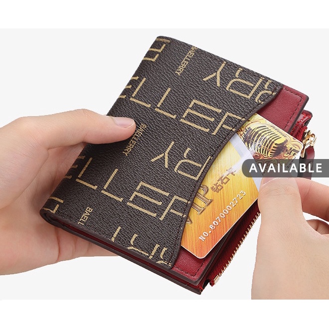 DOMPET LIPAT WANITA ORIGINAL BAELLERRY COKLAT PREMIUM WA327B7 KECIL KULIT STATESA KARTU IMPORT KOREA