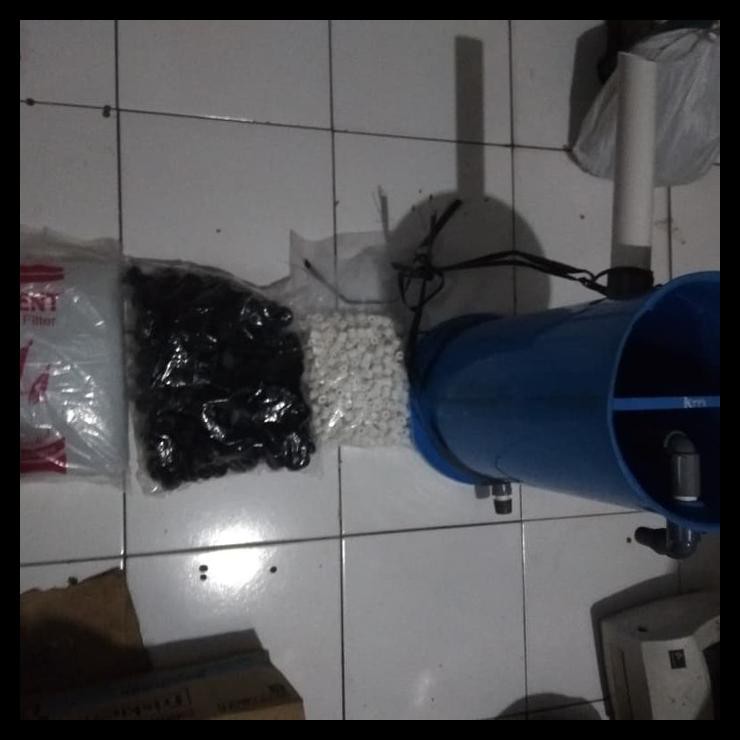 PROMO kolam ikan tabung filter uk kecil plus media filter full set by gojek