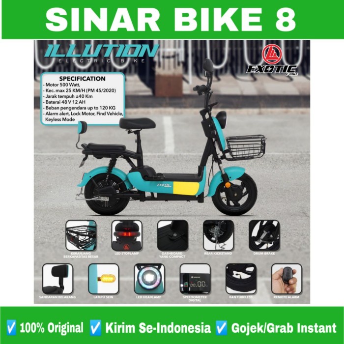 Sepeda Listrik Electric E Bike EXOTIC ILLUTION By Pacific 500 Watt