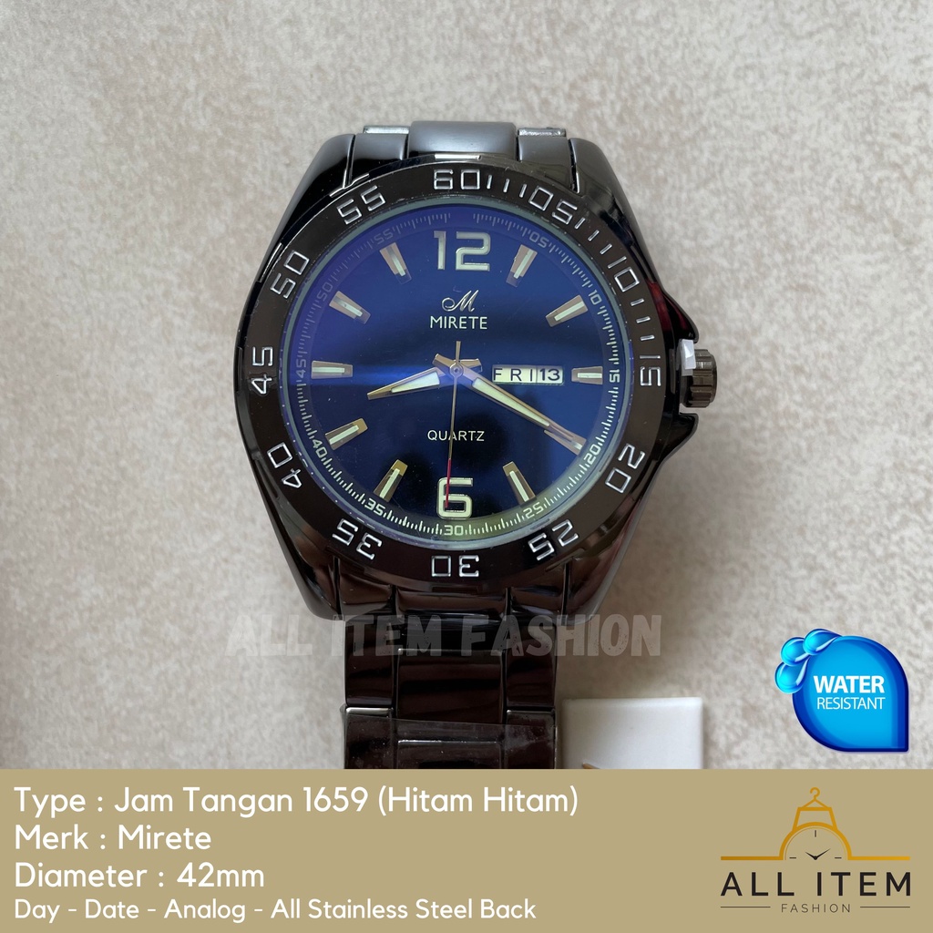 COD✅ Jam Tangan Rantai Pria Mirete Analog 1659 / Arloji / Watch / Tahan Air / Stainless Steel / Jam Tangan Laki Model Mewah