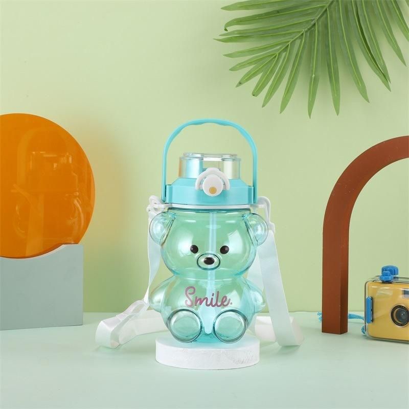 botol minum boneka anak Viral 1000ml botol minum teddy 1 Liter transparant Viral tiktok botol minum 